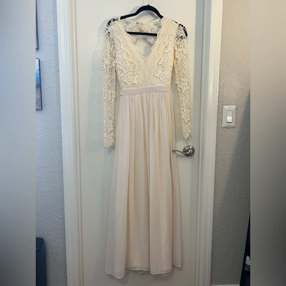 Ivory lace maxi dress